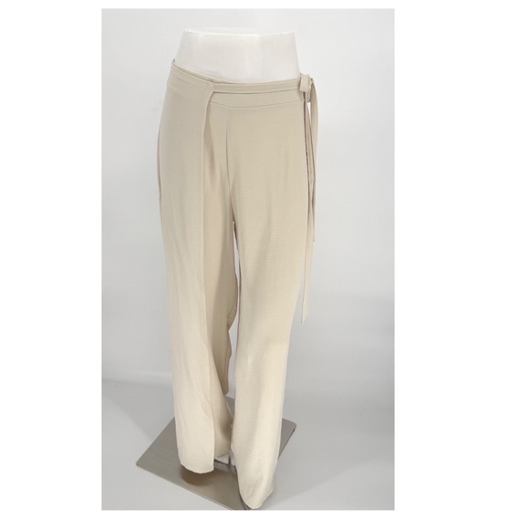 ZARA Beige Wrap Style Palazzo Wide Leg Pants XL Resortwear Party Vacation 101-02 - Picture 11 of 13
